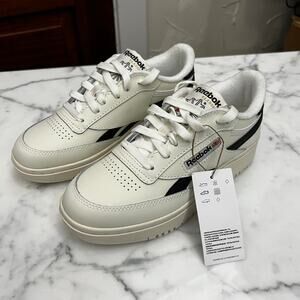 Reebok Club C Double Revenge Tennis Chalk White, Black sz 6 US Women's NWOB $90